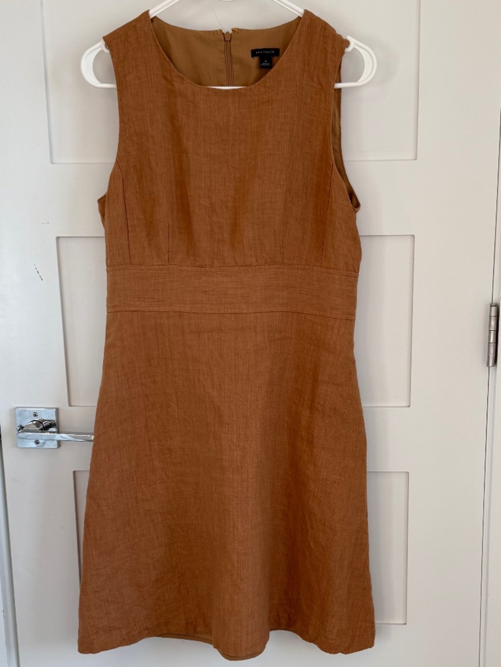 Ann Taylor Sleeveless A-Line Dress in Rust